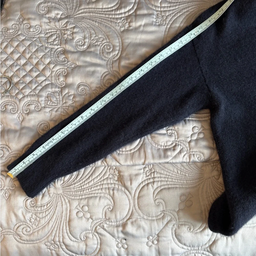 Theory Deep Navy V-Neck Cashmere Sweater Relaxed Hoodie - Picture 14 of 15